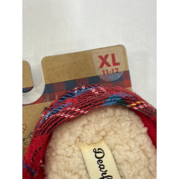 DEARFOAMS Women's Red Plaid Mama Bear Logo Clog Slippers SZ XL(11/12) - Picture 8 of 10